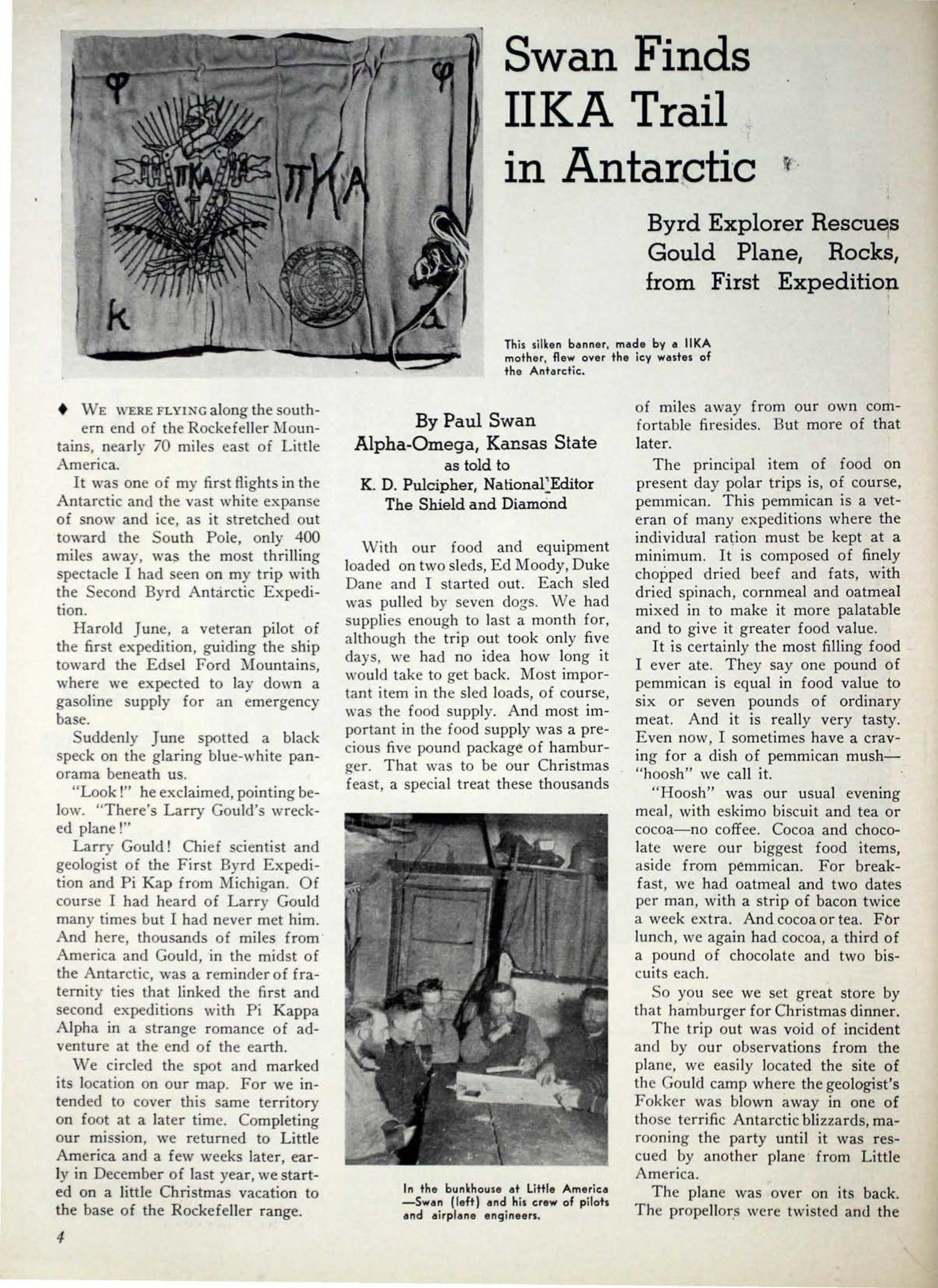 Swan Finds Pi Kappa Alpha in Antarctic